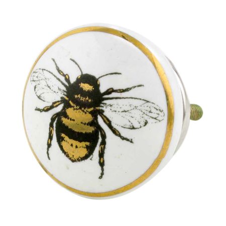 Golden Bumble Bee Flat Ceramic Cabinet knobs